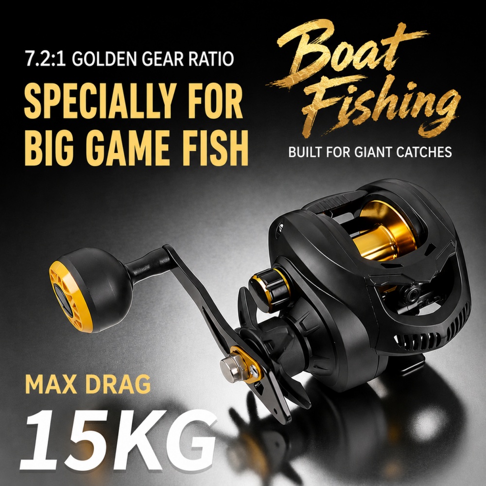 7.2:1 Heavy Duty Baitcasting R - Trolling Reel ulasan dan harga